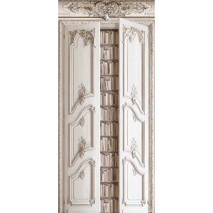 Double doors with haussmann bookshelves 133cm