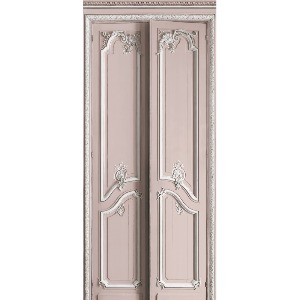 Light pink double door with simple haussmannian panelling 133cm